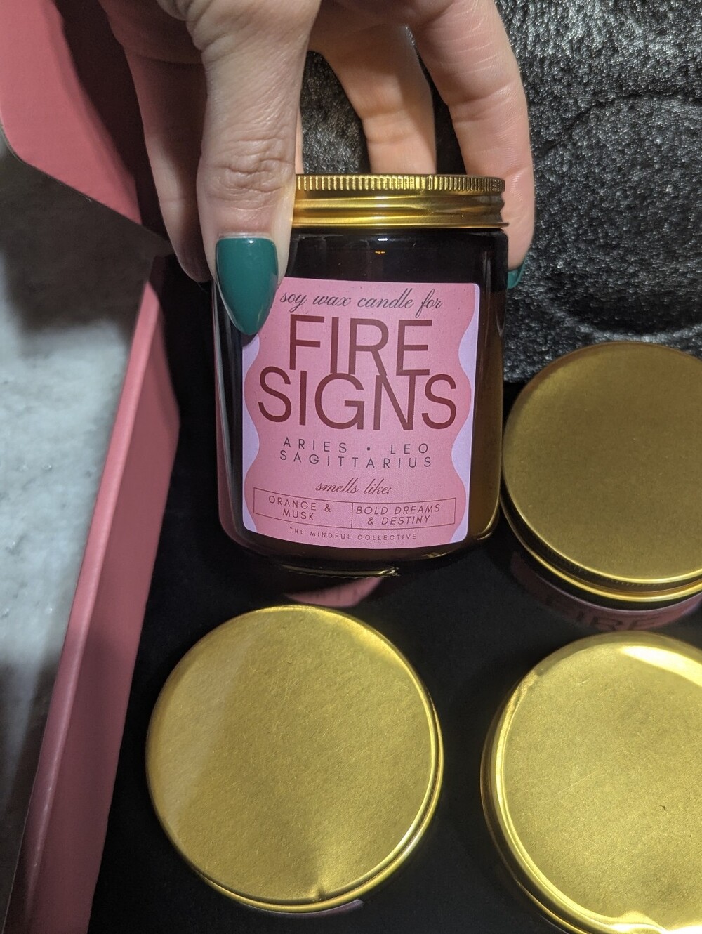 Zodiac Signs Soy Wax Candle Gift Set Fire Air Earth 4pc Zodiac Jar